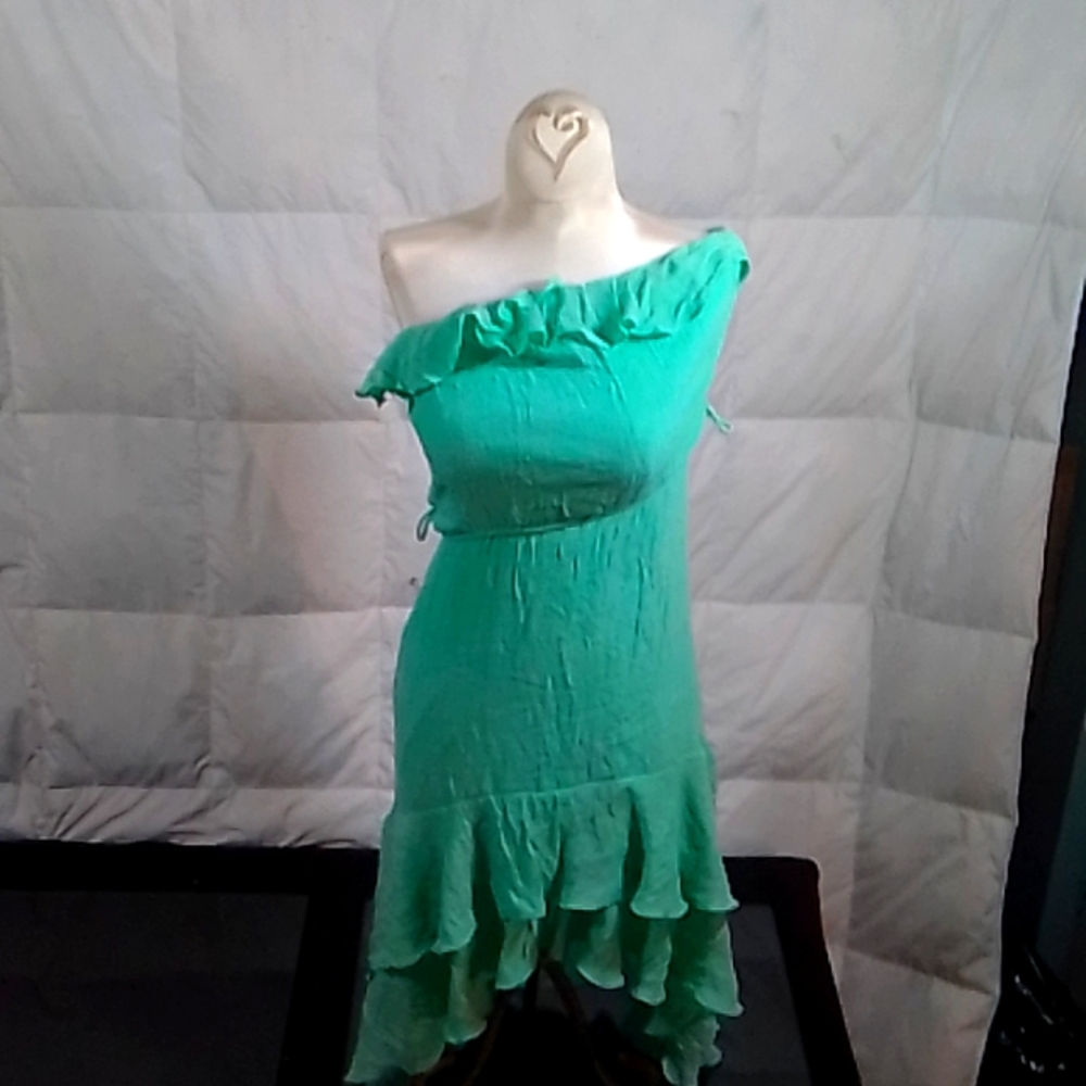 Long green evening gown by Poetry